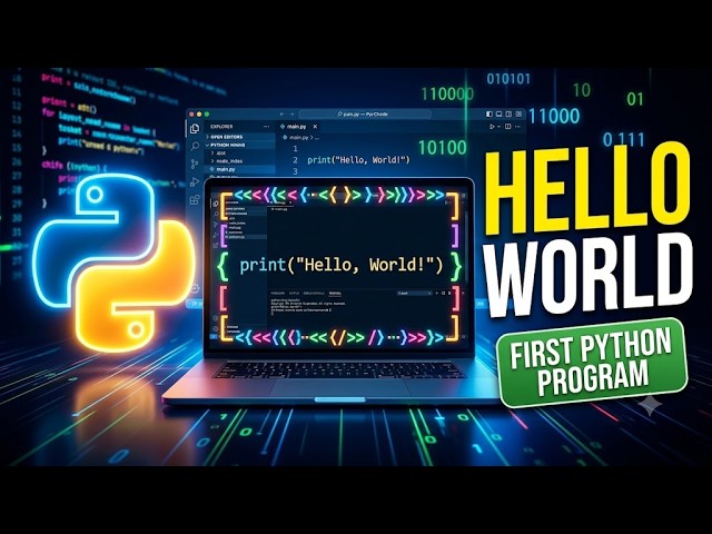 Python Hello World Program 🐍 | First Python Program for Beginners | Learn Python
