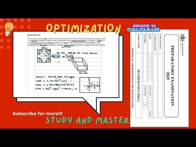 Master Optimization/ Grade12/ Differential Calculus: Gauteng September 2025