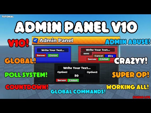 Admin Panel V10😈|| Studio Lite Tutorial #roblox 