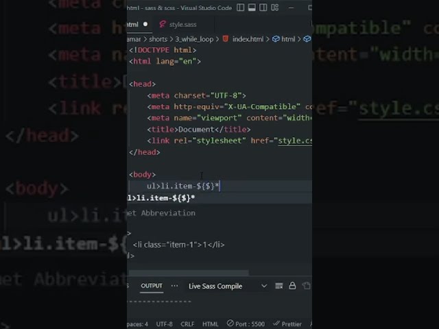 Use While Loop In SASS #html #css #shorts