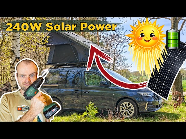 DIY Solar Roof Rack Made from Bosch Profiles for Mini-Campers & Roof Tents