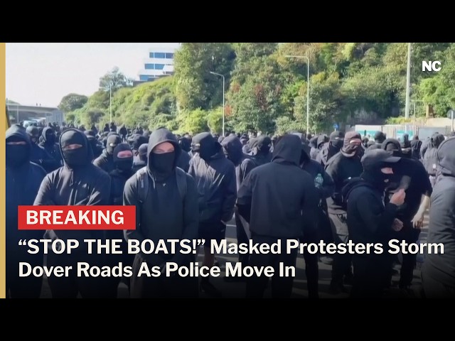 Masked Protesters Block Dover Port Chanting “STOP THE BOATS” as Police Respond | AC1W