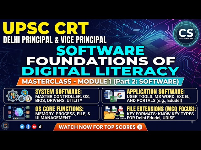 Software| Module1(Pt 2) |UPSC CRT Preparation Delhi Principal & VicePrincipal Exam |Digital Literacy