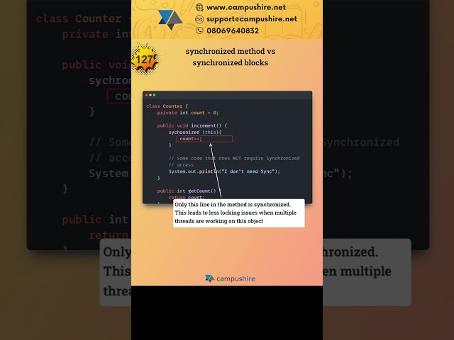 Java IQ #127 - Synchronized method vs Synchronized Block