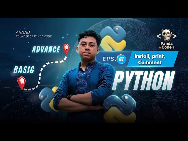 Python Free Bootcamp 1.0 | Episode 01: Installation, Print & Comments | 🐼 Panda Code 🐼