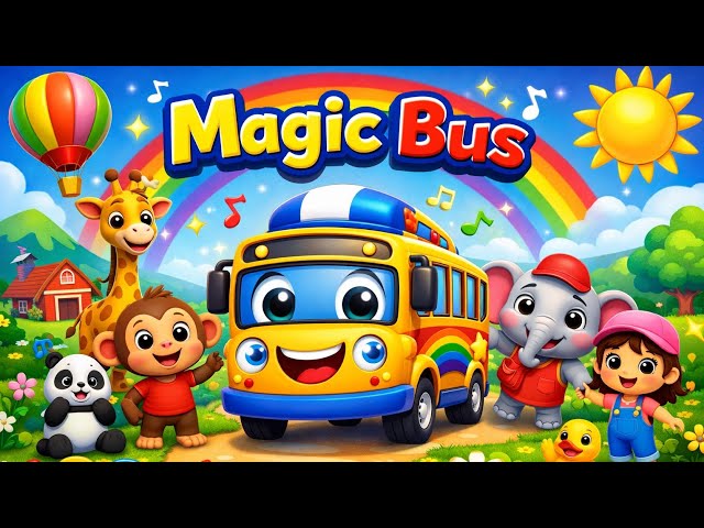 Magic Bus: Animals, Numbers, Colors & Fun Learning!#KidsLearning #HindiRhymes #FunLearning  