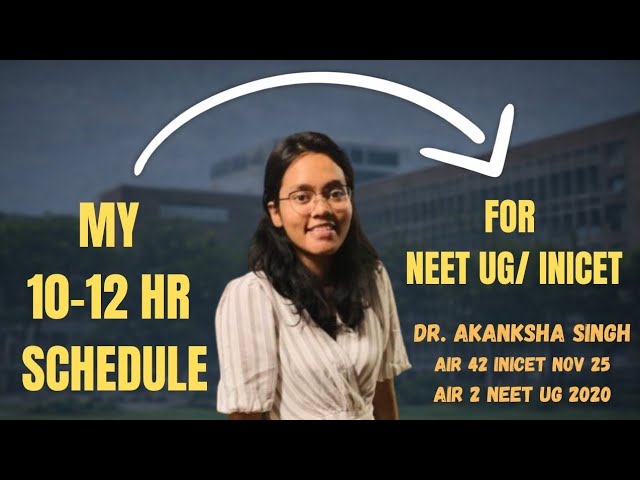 The Study Schedule I used to Crack NEET UG and INICET in my First Attempt ; Dr. Akanksha Singh