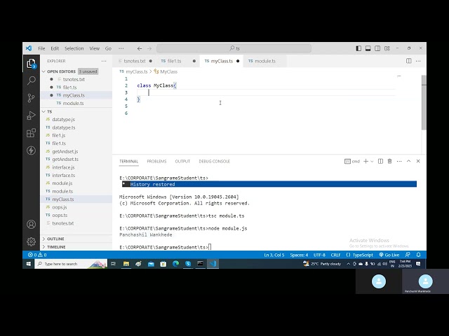 Module and Class in Typescript part 4 (Hindi) #typescript #tutorial
