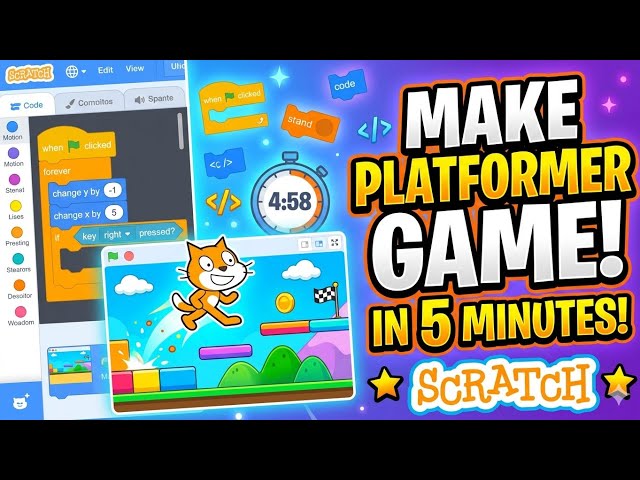 How to Make a Platformer Game in Scratch ( easy tutorial )