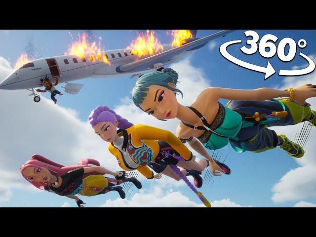360° VR - PLANE CRASH! Can the KPop Demon Hunters Survive?