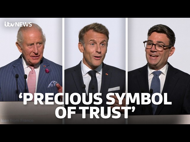Watch highlights as King Charles, Andy Burnham and President Macron unveil Bayeux Tapestry