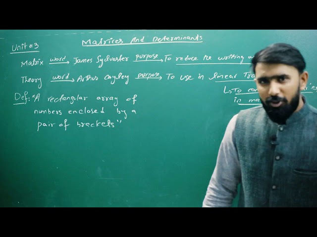 F.Sc Math || Chapter #3 || Introduction to Matrices + Order of Matrices || Lecture No1