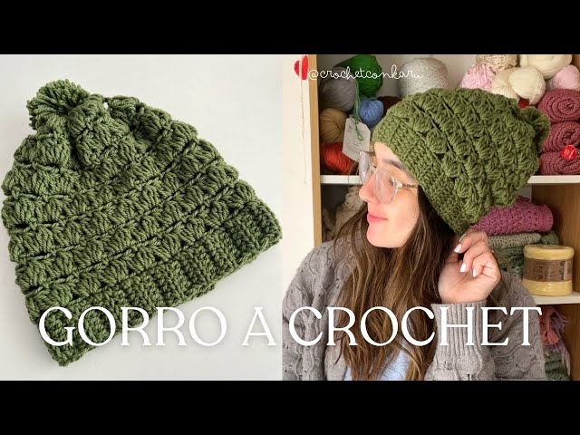 GORRO TEJIDO A CROCHET PARA INICIANTES - TUTORIAL PASO A PASO | CROCHET CON KARU