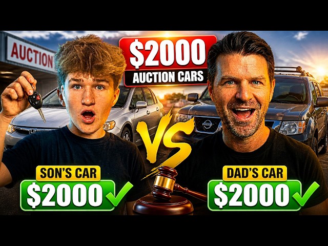 My Son and I each BOUGHT A $2000 CAR at Auction! Who Won The Challenge?
