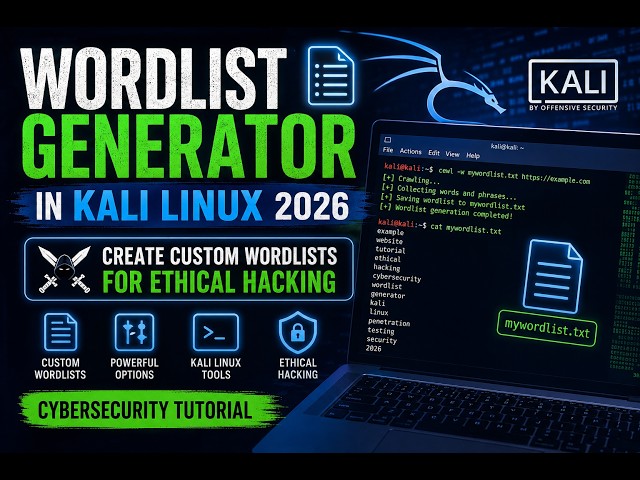 Wordlist Generator in Kali Linux 2026 🔥 | Create Custom Wordlists for Ethical Hacking