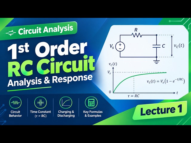 Lecture 7-1 | First Order RC Circuits, Example 1 | Linear Circuit Analysis | Electronics and Control