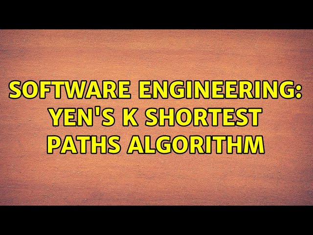 Software Engineering: Yen's k shortest paths algorithm
