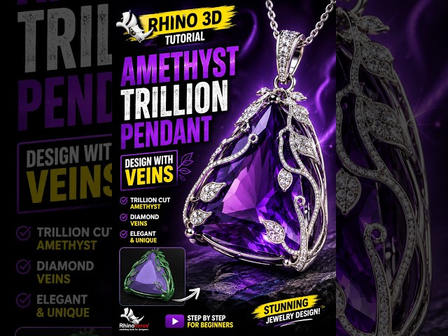 Workflow of designer trillion vein pendant and more in rhino zbrush #jewelrydesign #3dmodeling