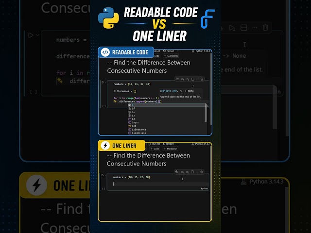 🤯 Readable Code vs One-Liner: Calculate Differences with zip()!