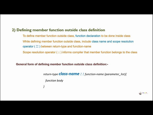 Defining Member Functions in C++