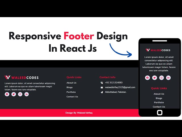 Responsive Footer In React Js | Using Bootstrap 5