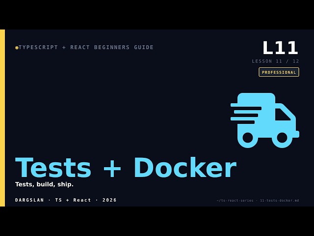 TS React Beginners 11 Tests Vite Docker - Vitest + Playwright + Docker — ship your React app