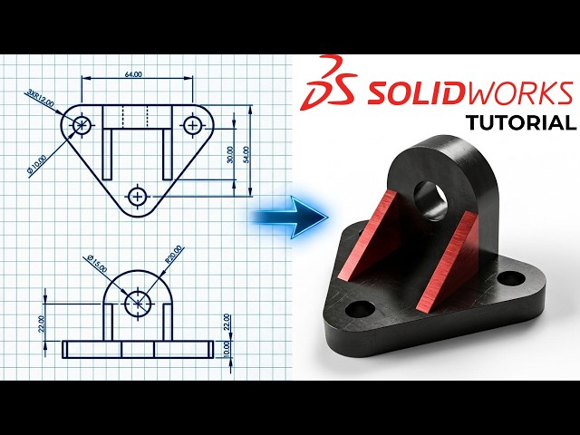Solidworks Tutorial - How to use RIB and Mirror