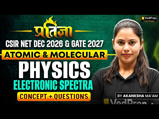 🔥 CSIR NET Dec 2026 & GATE 2027 Physics | Atomic & Molecular Physics: Electronic Spectra | VedPrep