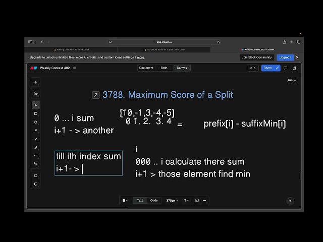 Maximum Score of a Split – LeetCode 3788 | Easy Greedy Solution | Java Solution