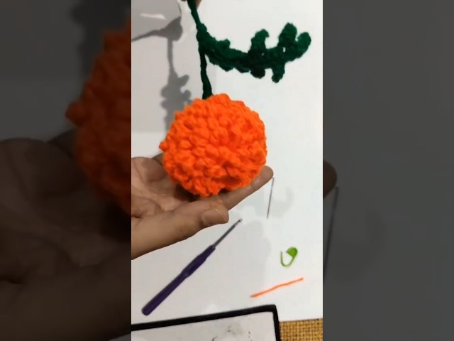 Crochet marigold flower | marigold flower tutorial #crochet #tutorial #crochetflower #crochetstitch