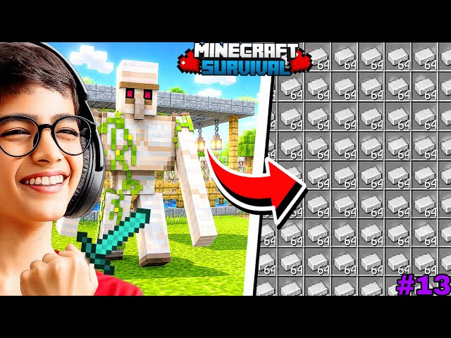 I MADE ULTIMATE IRON FARM IN MINECRAFT SURVIVAL | DAY 13
