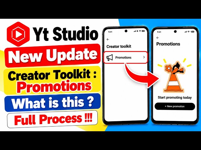 Yt Studio Creator Toolkit Promotions New Update | Promote Your Youtube Channel or Video in Yt Studio
