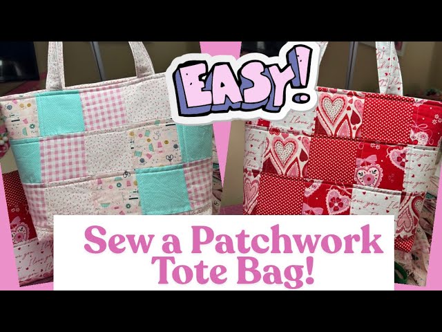 PATCH WORK TOTE BAGS! TUTORIAL! START TO FINISH!🎀🎀#craftfairseries2026
