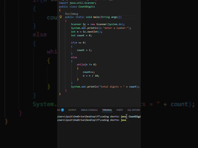 Count Digits in a Number in Java | Logic Explained Simply  #javaprogram #learnjava #decodedclearly
