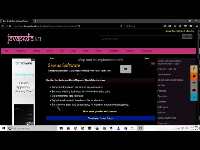 Similarities between HashMap and HashTable in Java. | javapedia.net