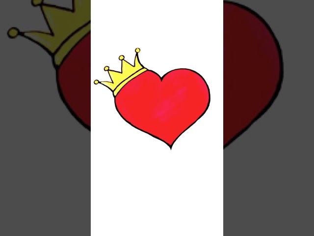 Como dibujar corazón con corona #shorts #drawing #art #tutorial