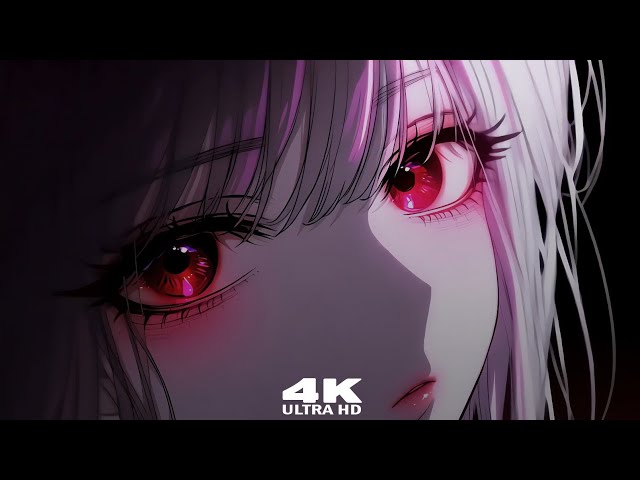 Red-Eyed White-Haired Girl Mysterious Curious Look, Dark Anime Aura Live Wallpaper & Screensaver