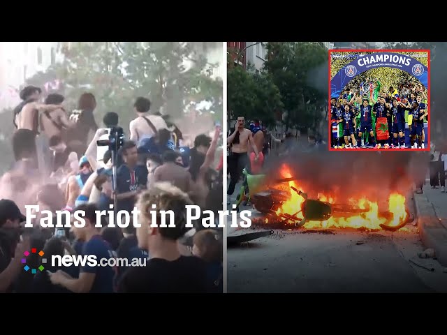 Chaos erupts in Paris as fans riot as PSG win Champions League