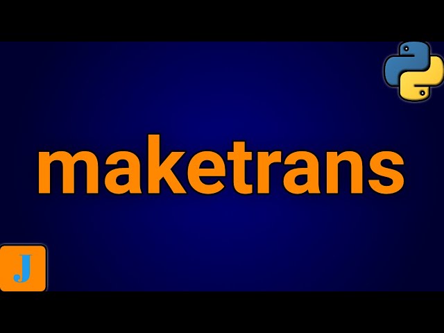 Python String maketrans