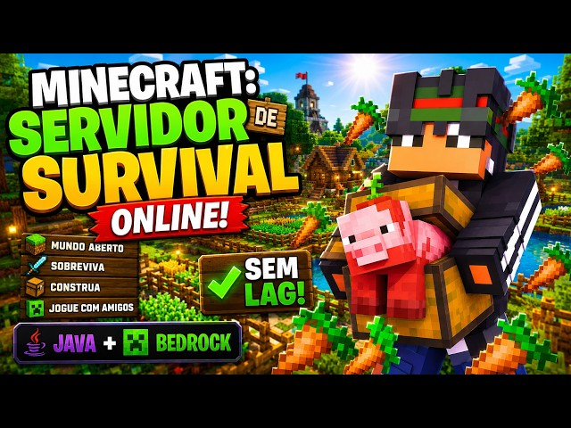 NEW SURVIVAL SERVER for MINECRAFT JAVA and BEDROCK with LAND CLAIM, PVE and ECONOMY