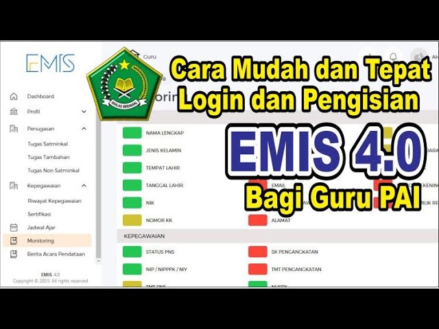 Cara cepat dan Mudah Login dan Pengisian Emis 4.0 bagi guru PAI