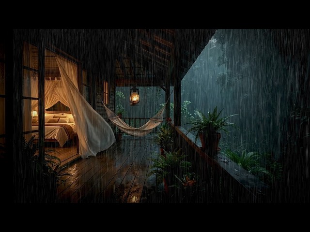 Soft Forest Cabin Rain Sounds at Night 🌧️| Peaceful Rain for Deep Sleep and Meditation Calm