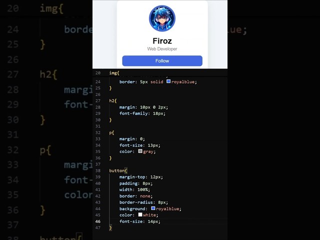 Clean Profile Card UI 🔥 | HTML & CSS