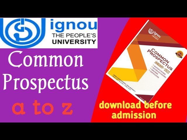 How to downloads Ignou common prospectus?|| Common prospectus a to z.