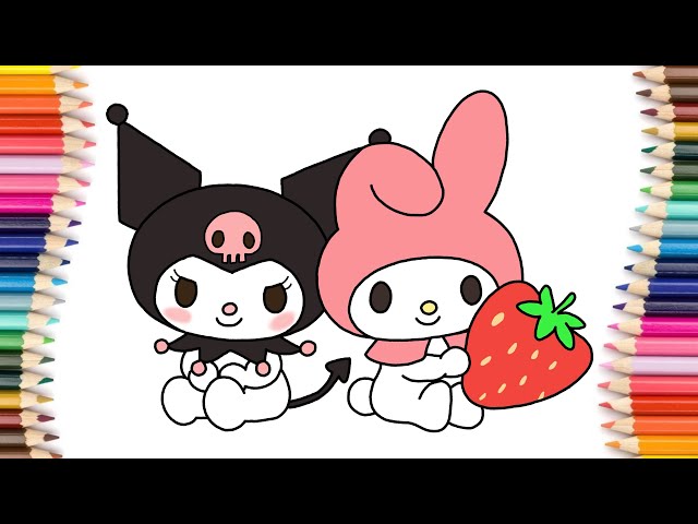 How to draw Kuromi and My Melody from Sanrio | Easy Drawing Tutorial 