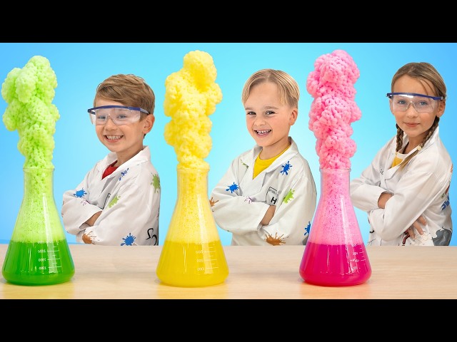 Vlad and Niki: Making Giant Bubbles and Magnetic Slime - Experiments