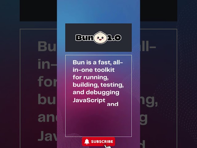 What is BUN 1.0? #javascript #BUN #nodejs