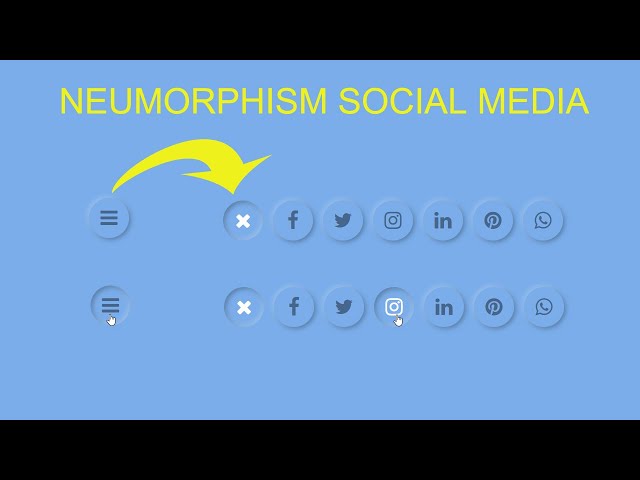 Pure CSS Neumorphism Social Media Icons | Animated Humburger Navbar Menu | Web Design Tutorials