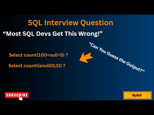 SQL interview Question: Most Candidates Get This COUNT() Question Wrong! #SQLinterview #dataanalyst